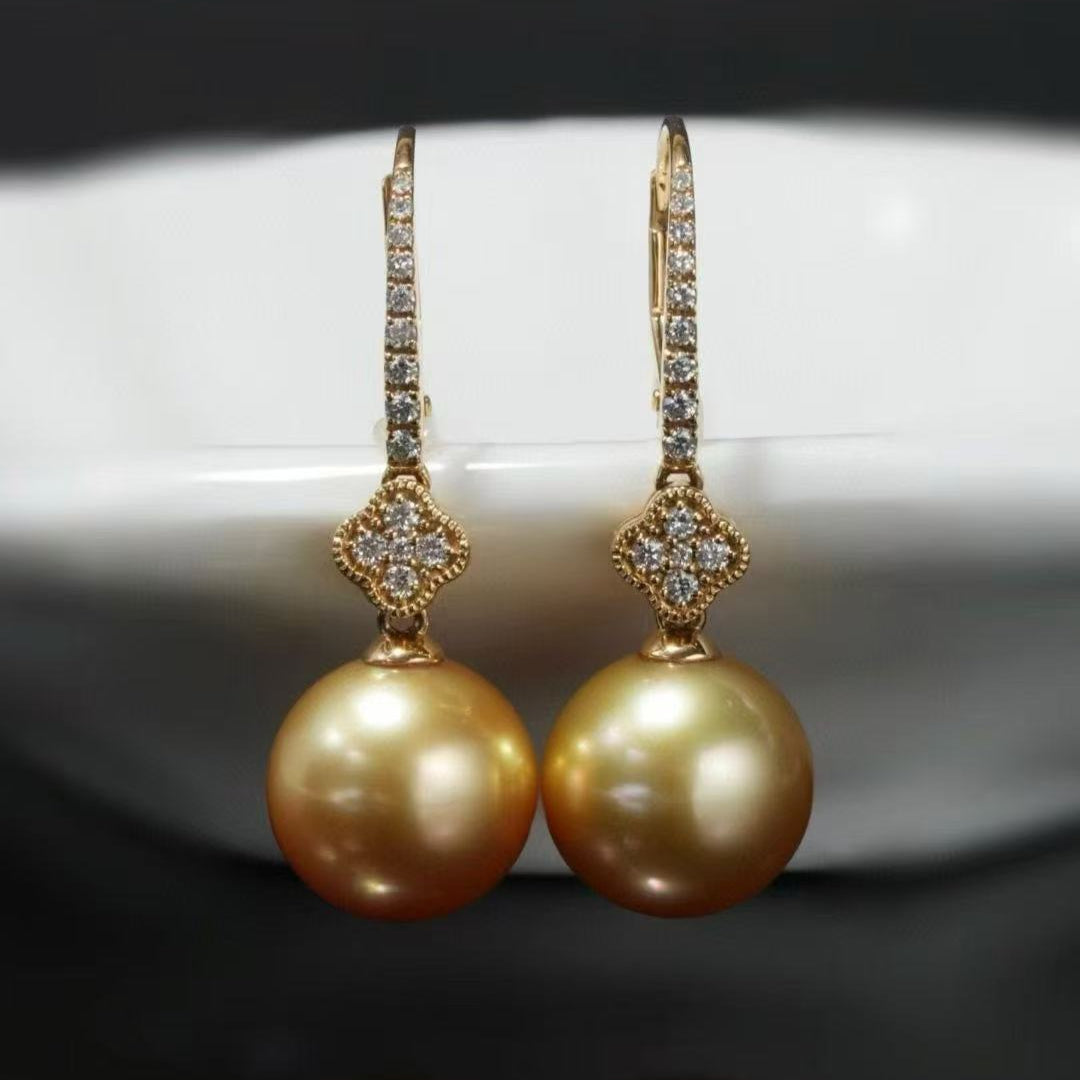 (JR-ER-0024) 白蝶真珠 ピアス ゴールド 11.0mm~12.0mm