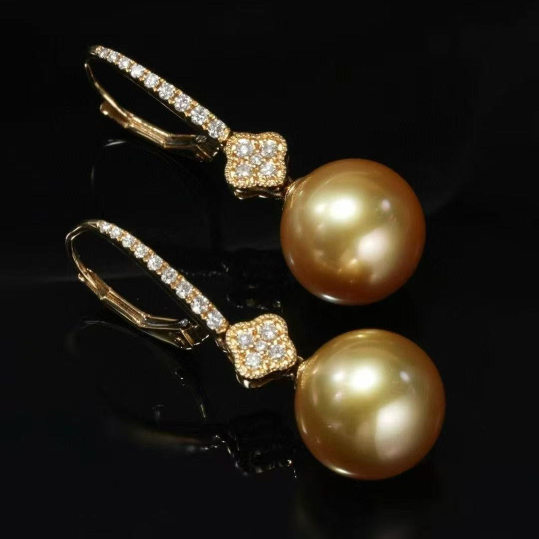 (JR-ER-0024) 白蝶真珠 ピアス ゴールド 11.0mm~12.0mm