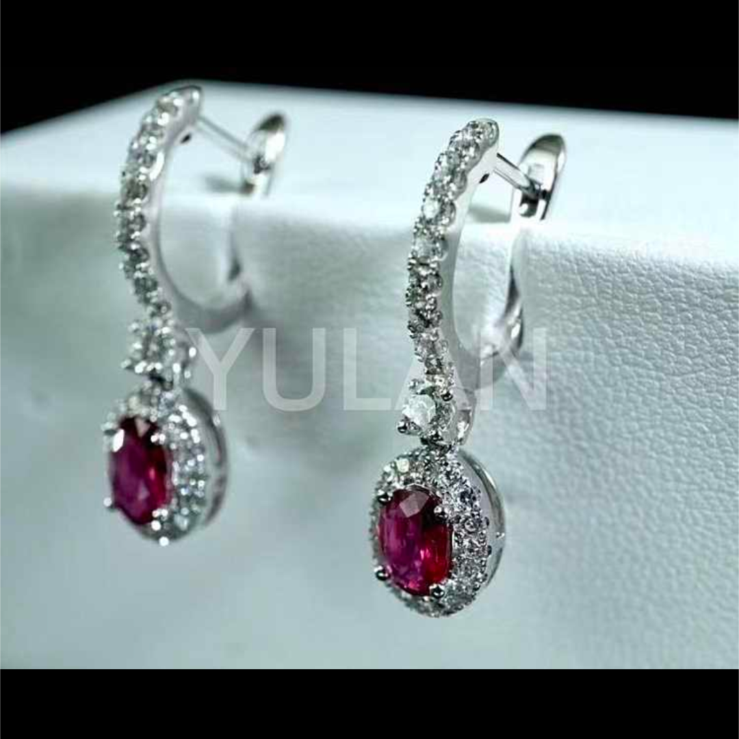 ルビー ダイヤモンド ピアス レッド (JR-ER-0028)