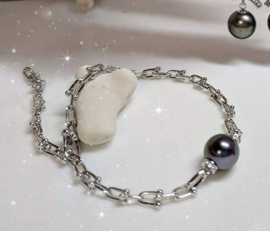 黒蝶真珠 ラウンド ブレスレット 12.0mm~12.5mm (JR-BR-0033)