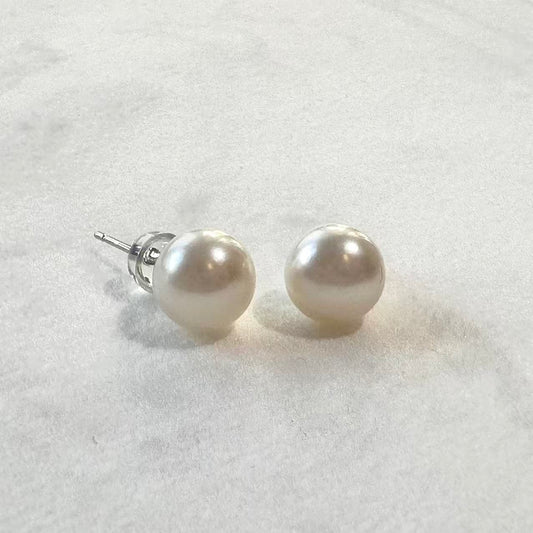 ピアス 淡水真珠 ホワイト 8.0mm~9.0mm (JR-ER-0018)