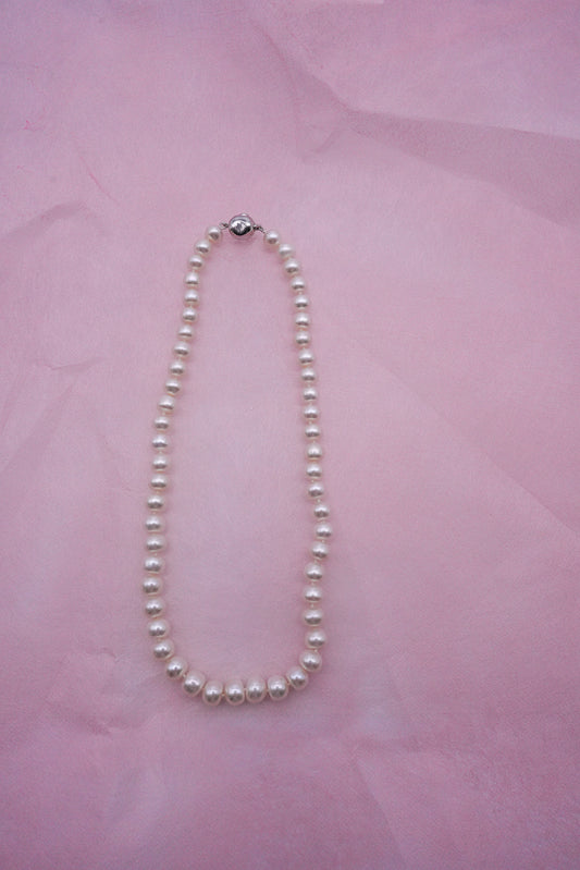 ネックレス 淡水真珠 ピンク 8.0mm~9.0mm S925 (JR-NL-0042)