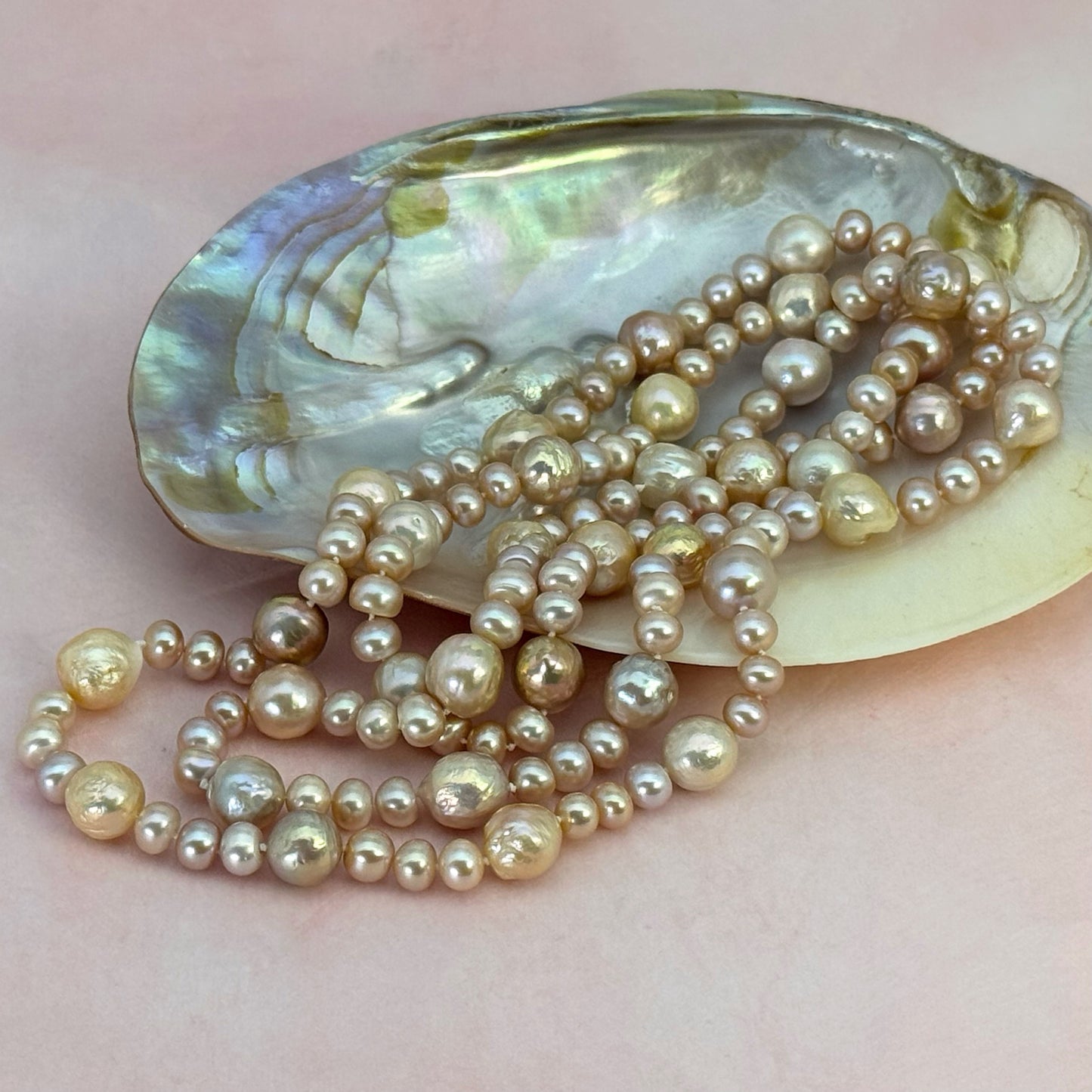 淡水真珠 ネックレス マルチカラー 12.0mm~12.5mm 長さ:120.0cm (JR-NL-0067)