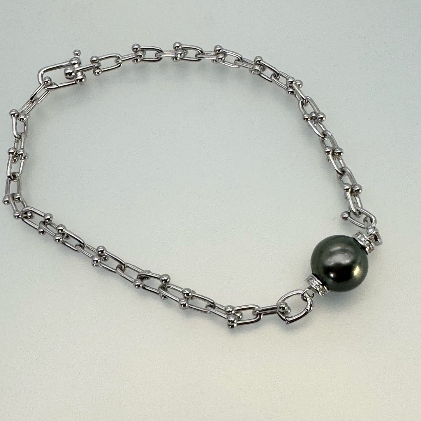 黒蝶真珠 ラウンド ブレスレット 12.0mm~12.5mm (JR-BR-0033)