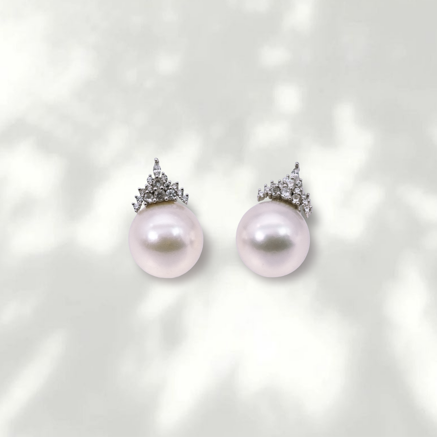 (JR-ER-0003) 白蝶真珠 ピアス ホワイト 14.5mm