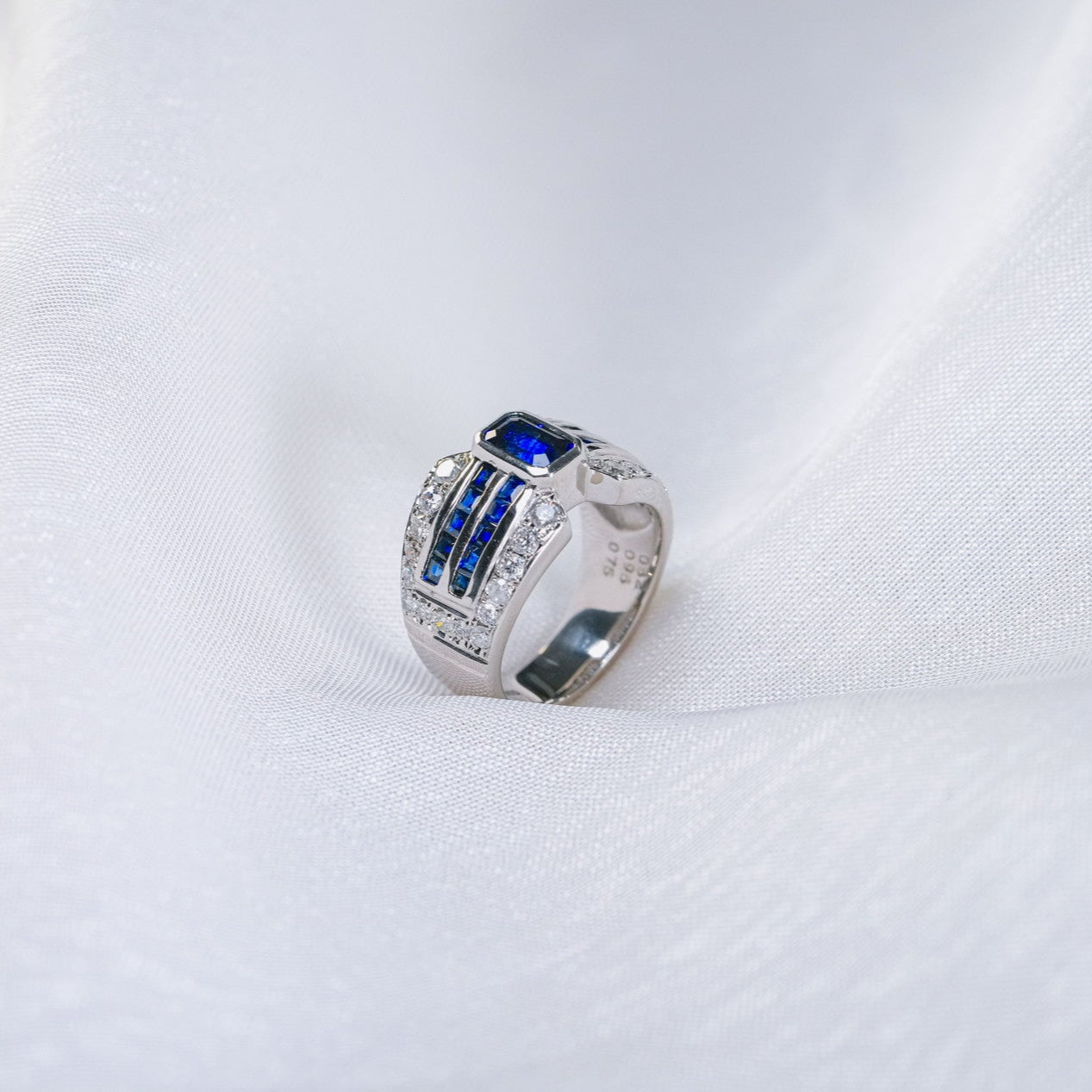 (JR-RI-0001) サファイア 指輪 サファイア 0.96ct 0.75ct PT