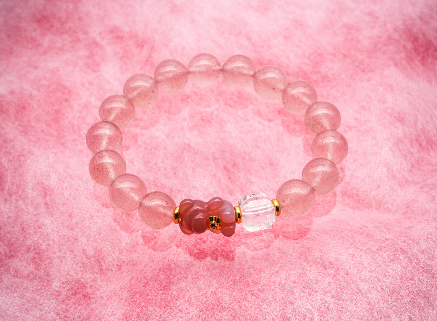 ブレスレット ストロベリーストーン(苺水晶)17.0~17.5cm (JR-BR-0003)