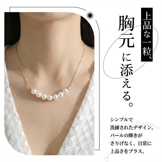 アコヤ真珠 ホワイト ラウンド ネックレス 18k (JR-NL-0129)