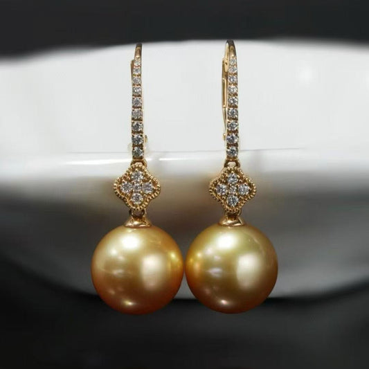 (JR-ER-0024) 白蝶真珠 ピアス ゴールド 11.0mm～12.0mm