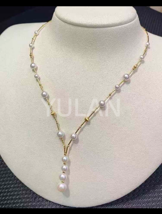 ネックレス アコヤ真珠 ホワイト 18k (JR-NL-0116)