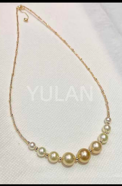 ネックレス アコヤ真珠 ゴールド ホワイト 18k (JR-NL-0117)