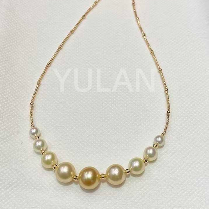 ネックレス アコヤ真珠 ゴールド ホワイト 18k (JR-NL-0117)