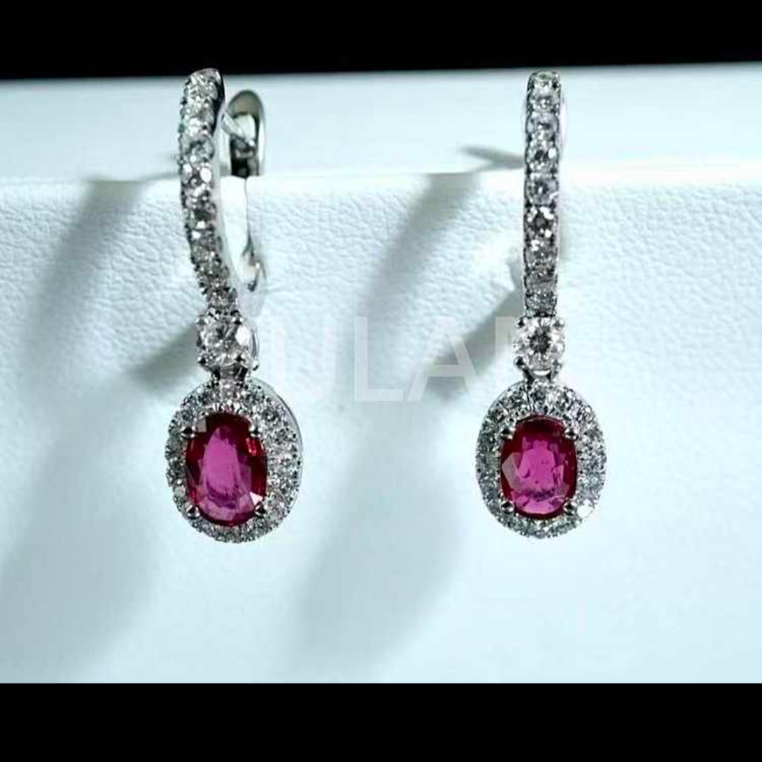 ルビー ダイヤモンド ピアス レッド (JR-ER-0028)