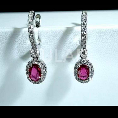 ルビー ダイヤモンド ピアス レッド (JR-ER-0028)