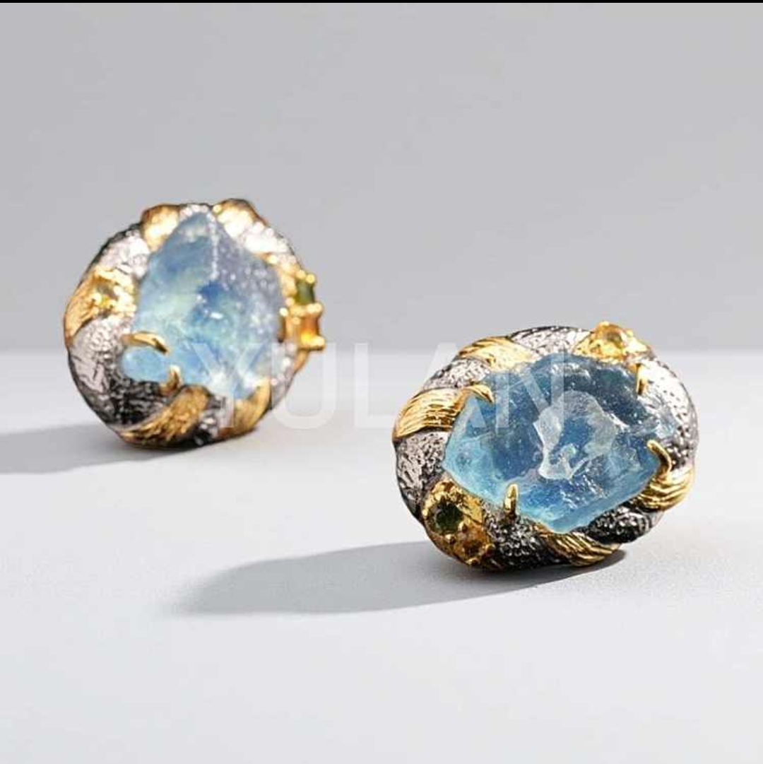 アクアマリン ピアス ブルー (JR-ER-0035)