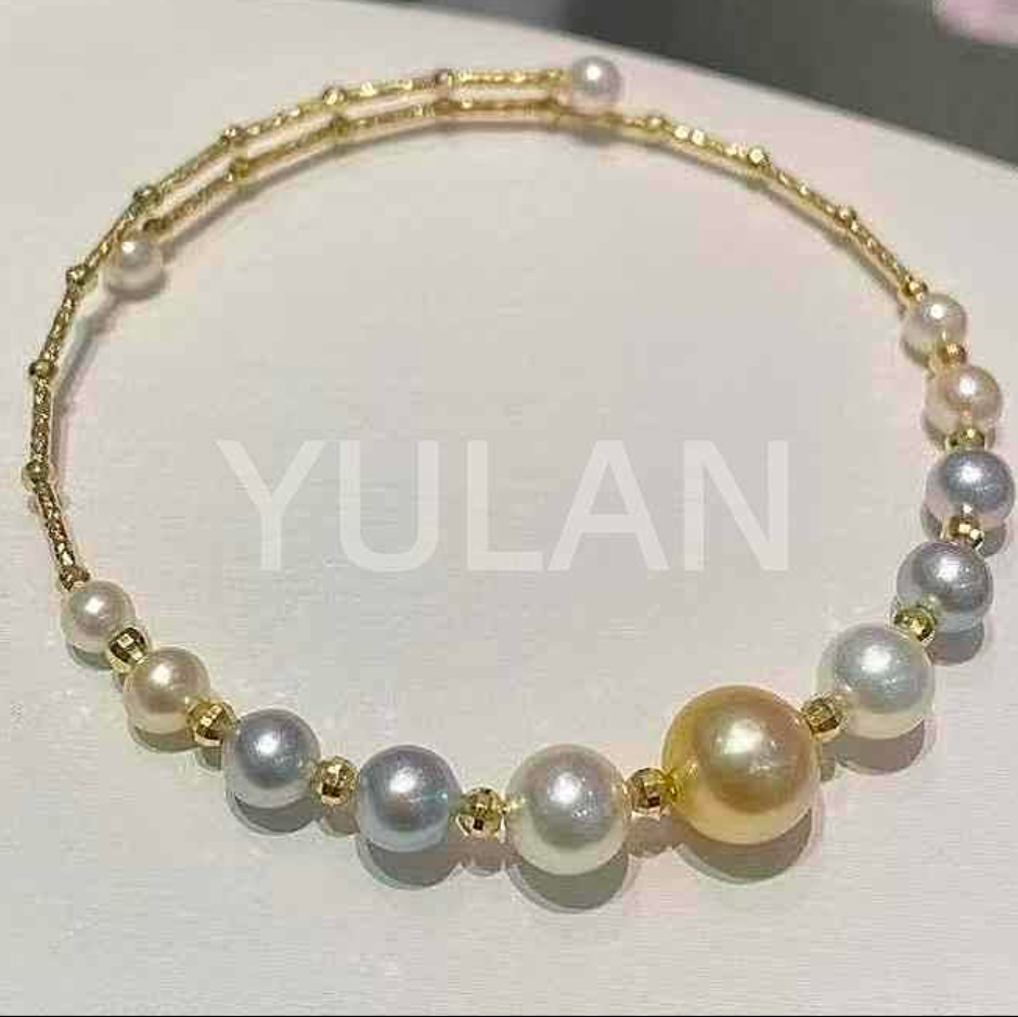 アコヤ真珠 ゴールド ブレスレット xx～xx cm (JR-BR-0035)