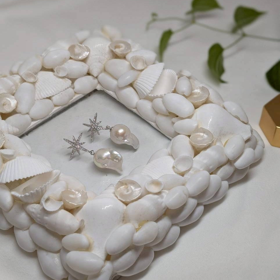 ピアス 淡水真珠 バロック ホワイト 18mm～19mm S915 (JR-ER-0010)