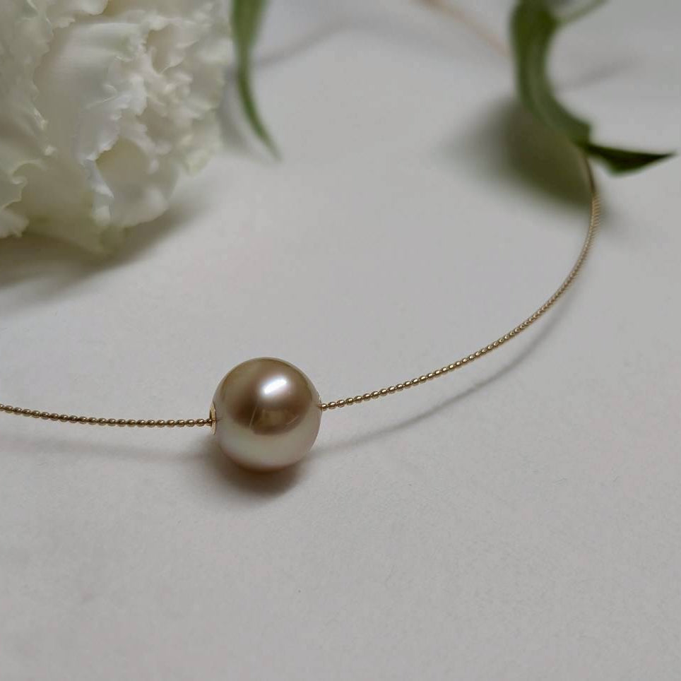 白蝶真珠 ラウンド ゴールド オメガネックレス  12mm～12.5mm K18 (JR-NL-0075)