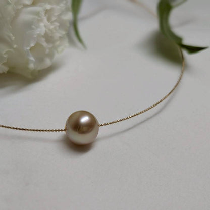 白蝶真珠 ラウンド ゴールド オメガネックレス  12mm～12.5mm K18 (JR-NL-0075)