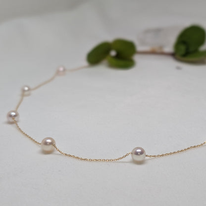 アコヤ真珠 ホワイト ラウンド ネックレス  18k (JR-NL-0128)