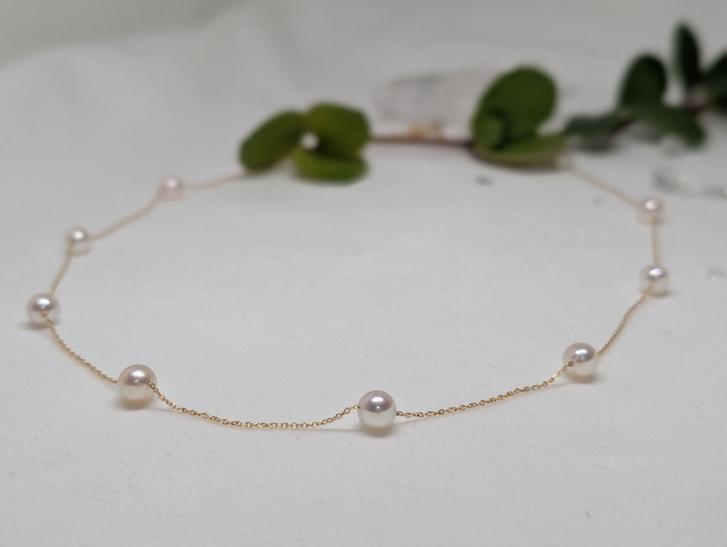 アコヤ真珠 ホワイト ラウンド ネックレス  18k (JR-NL-0128)