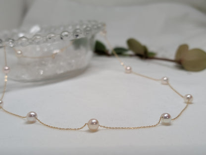 アコヤ真珠 ホワイト ラウンド ネックレス  18k (JR-NL-0128)