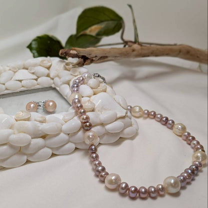 淡水真珠 ネックレス ラウンド マルチカラー 12.0mm～13.0mm(幅) 長さ：40.0cm (JR-NL-0059)