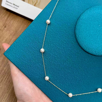 アコヤ真珠 ホワイト ラウンド ネックレス  18k (JR-NL-0128)