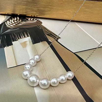 アコヤ真珠 ホワイト ラウンド ネックレス 5.5～7.5ｍｍ ＷＧ (JR-NL-0131)