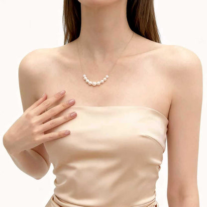 アコヤ真珠 ホワイト ラウンド ネックレス 5.5～7.5ｍｍ ＷＧ (JR-NL-0131)