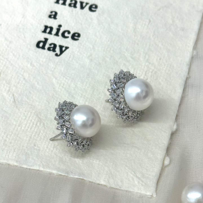 オーストラリア白真珠 ピアス ホワイト 12ｍｍ (JR-ER-0036)