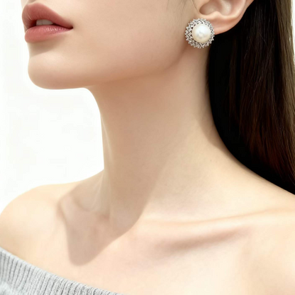 オーストラリア白真珠 ピアス ホワイト 12ｍｍ (JR-ER-0036)