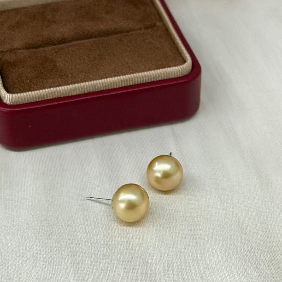 ピアス 白蝶真珠 ホワイト 13.0mm～14.0mm 18k (JR-ER-0008)