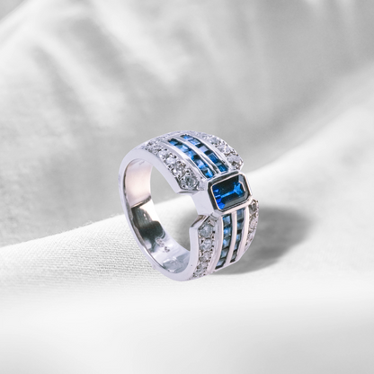(JR-RI-0001) サファイア 指輪 サファイア 0.96ct 0.75ct PT