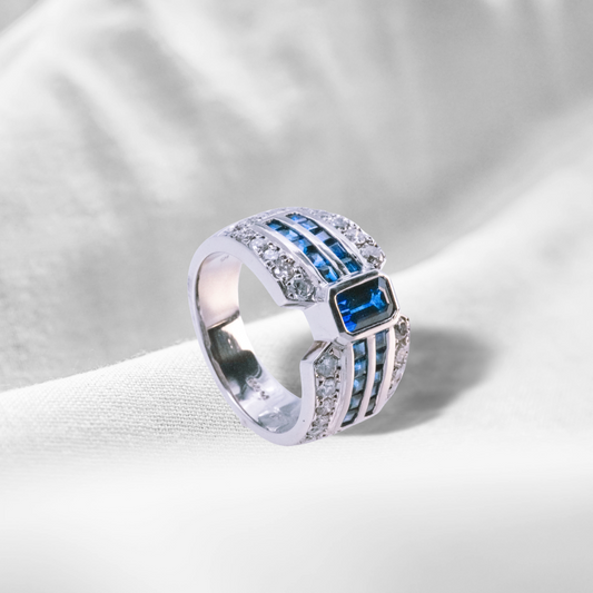 (JR-RI-0001) サファイア 指輪 サファイア 0.96ct 0.75ct PT