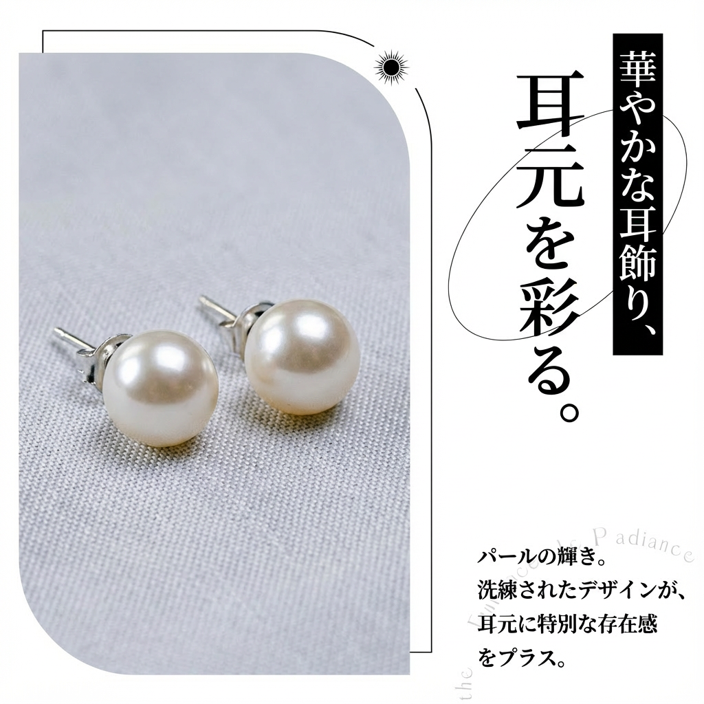 ピアス 淡水真珠 ホワイト 8.0mm～9.0mm (JR-ER-0018)