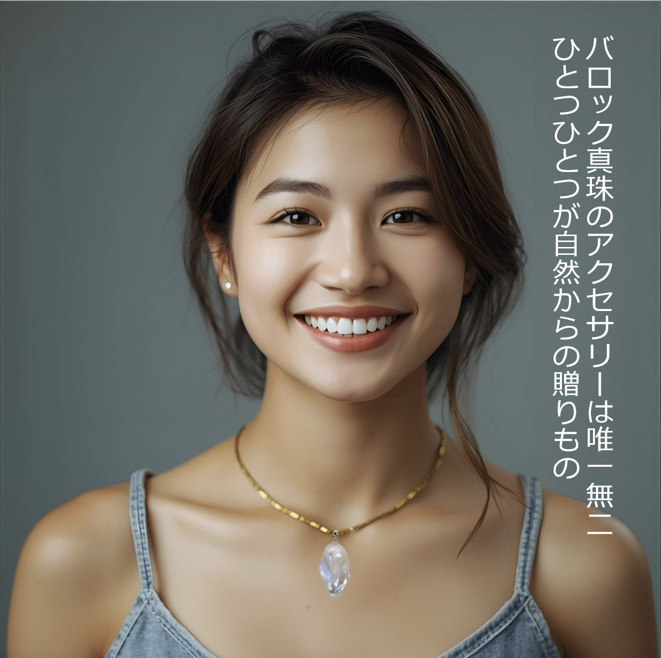 ネックレス 淡水真珠 ホワイト バロック 17.0mm～18.0mm(幅) (JR-NL-0017)