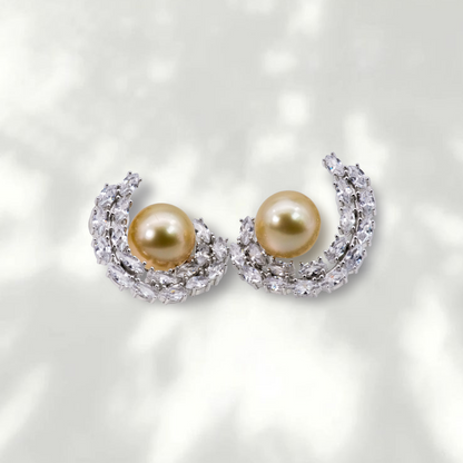 (JR-ER-0006) 白蝶真珠 ピアス ゴールド 11.0mm