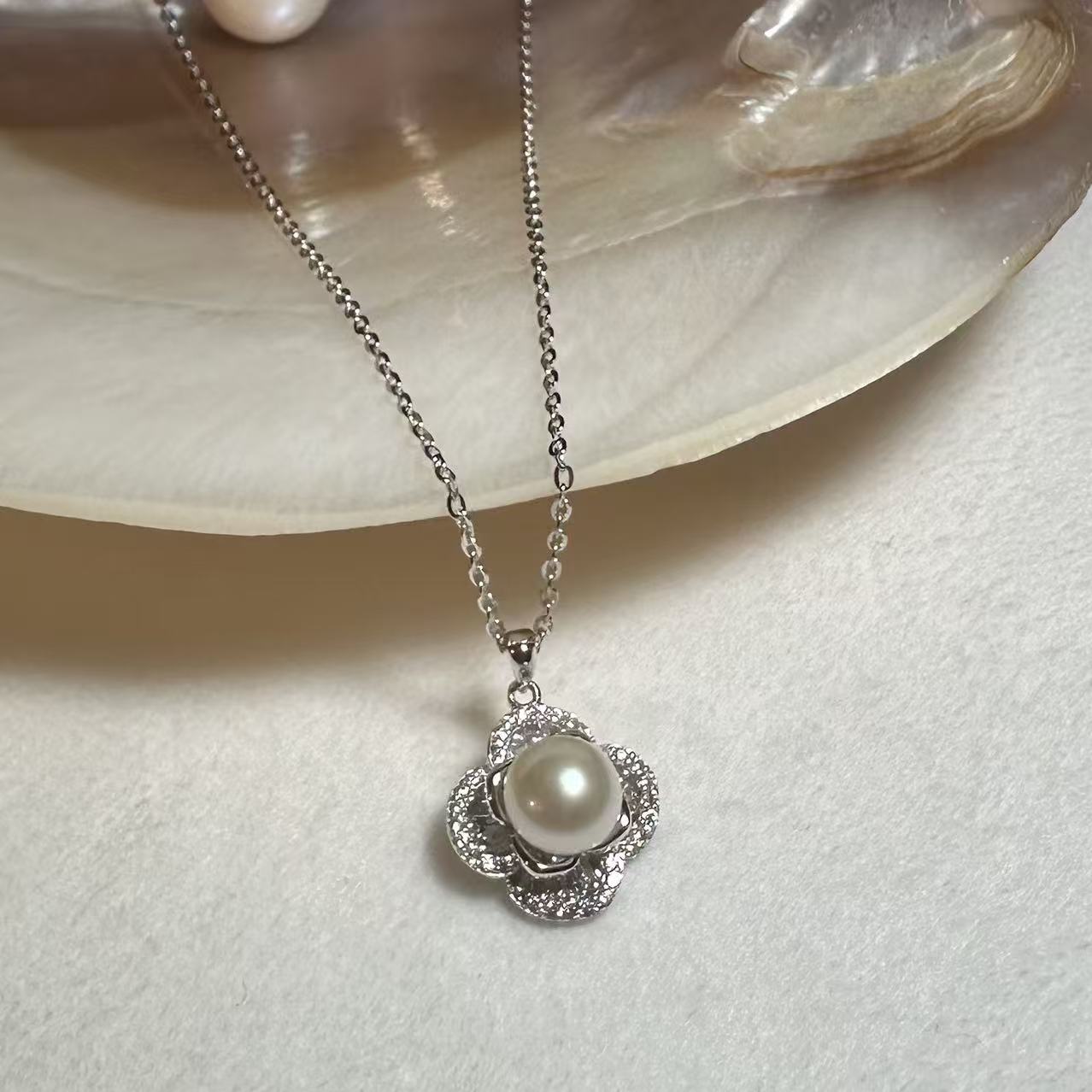 (JR-NL-ER-0003) 淡水真珠 ネックレス&ピアス ホワイト 5.0mm～7.0mm