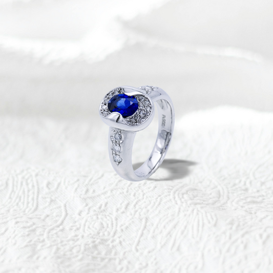 (JR-RI-0005) サファイア 指輪 0.87ct PT