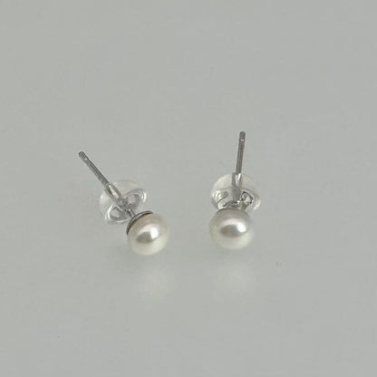 (JR-ER-0019) 淡水真珠 ピアス ホワイト 5.0mm～6.0mm