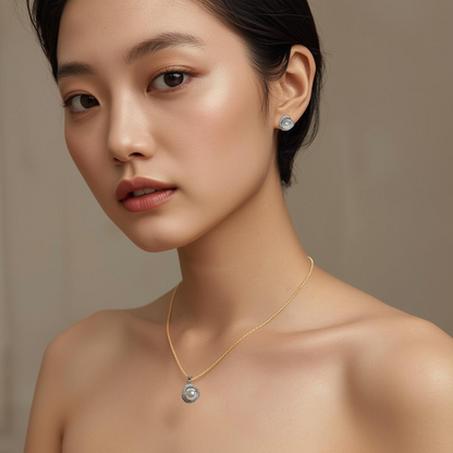 ネックレス&ピアス 淡水真珠 ホワイト 5.0mm～7.0mm (JR-NL-ER-0001)