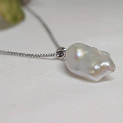 ネックレス 淡水真珠 ホワイト バロック 17.0mm～18.0mm(幅) (JR-NL-0017)