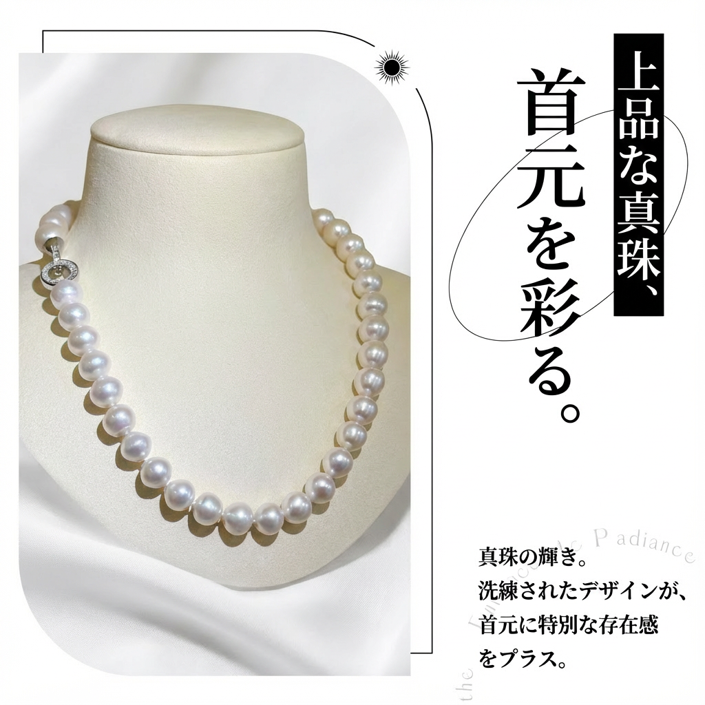 淡水真珠 ネックレス ホワイト10.5mm～11.5mm (JR-NL-0063)