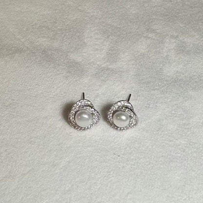 (JR-NL-ER-0002) 淡水真珠 ネックレス&ピアス ホワイト 5.0mm～7.0mm