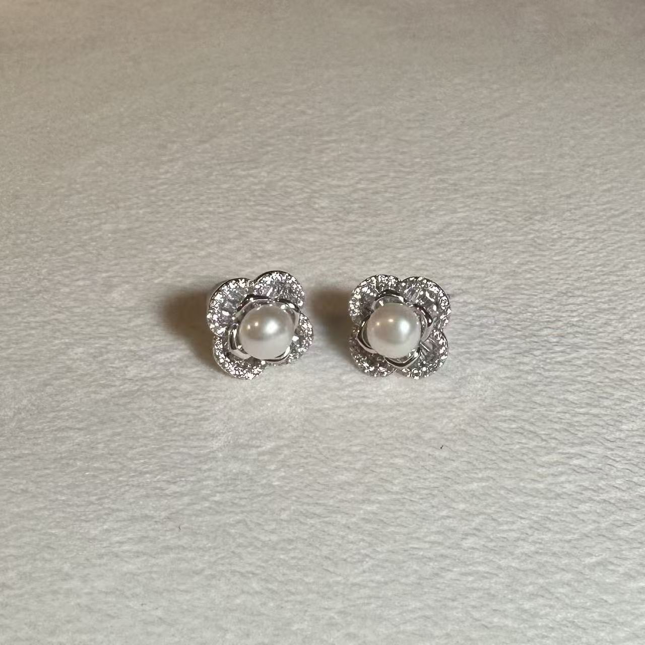 (JR-NL-ER-0003) 淡水真珠 ネックレス&ピアス ホワイト 5.0mm～7.0mm