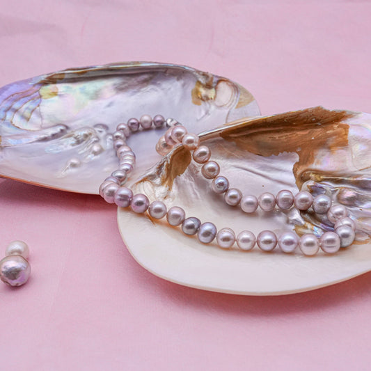 (JR-NL-0039) 淡水真珠 ネックレス ピンク 8.5mm～10.5mm