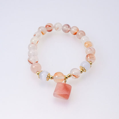 (JR-BR-0012) 瑪瑙（アゲート）ブレスレット 17.5～18.5cm