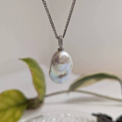 ネックレス 淡水真珠 ホワイト バロック 17.0mm～18.0mm(幅) (JR-NL-0017)