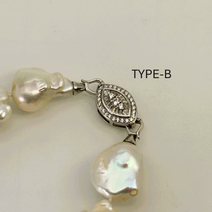 淡水真珠 ネックレス バロック ホワイト 16.0mm～18.0mm(幅) 長さ：43.0cm (JR-NL-0056)